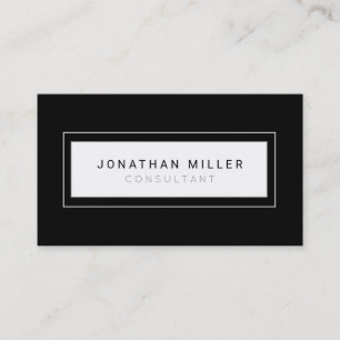 Professional Black & White Minimalist Frame Business Card