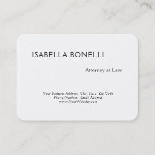Professional Black White Minimalist Plain Creative Business Card