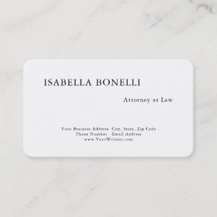 Professional Black White Minimalist Plain Creative Business Card
