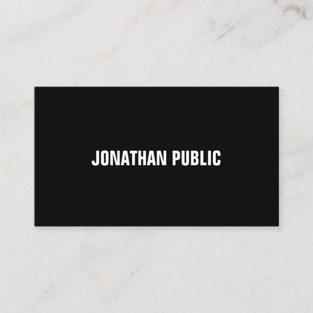 Professional Black White Modern Elite Minimalistic Business Card (Front)