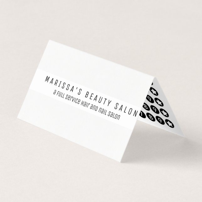 Professional Black White Modern Loyalty Business Card (Front)