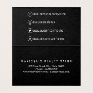 Professional Black White Modern Social Media Business Card