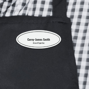 Professional Black White Name Expertise Oval Tag