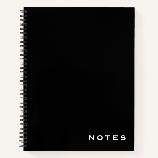 Professional Black & White "Notes" Notebook (Front)