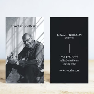 Professional Black & White Photo Writer Author  Business Card