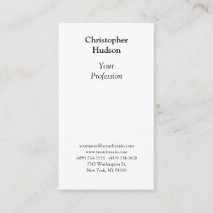 Professional Black & White Plain Premium Silk Business Card