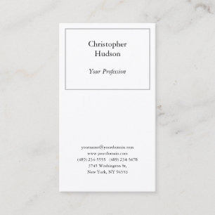 Professional Black & White Plain Premium Silk Business Card