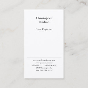 Professional Black & White Plain Premium Silk Business Card
