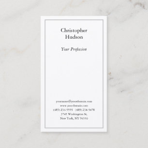 Professional Black & White Plain Premium Silk Business Card