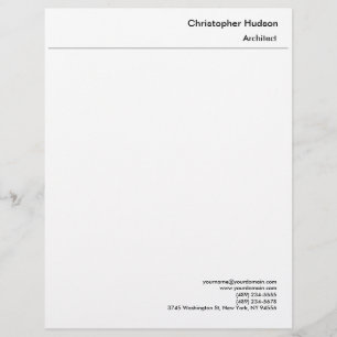 Professional Black White Simple Plain Custom Letterhead