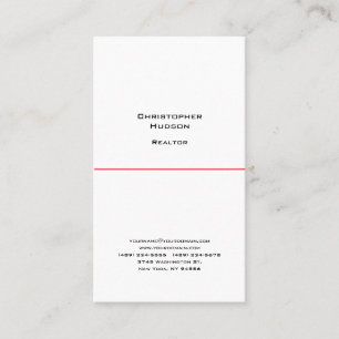 Professional Black White Simple Plain Real Estate Business Card