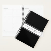 Professional Black & White Stripe | Name & Year