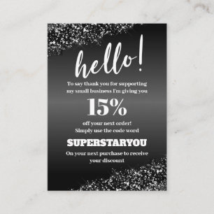 Professional Black White Thank You Insert Card