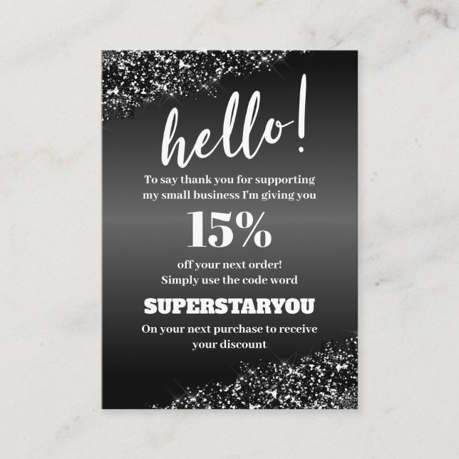 Professional Black White Thank You Insert Card (Front)