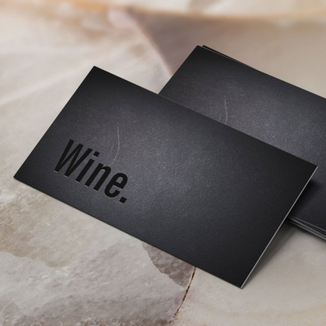 Professional Black Wine Minimalist Sommelier Business Card (Creator Uploaded)