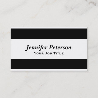 Professional Black with White Stripes Business Card