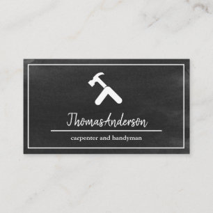 Professional Blackboard Grain Rustic Carpentry Business Card