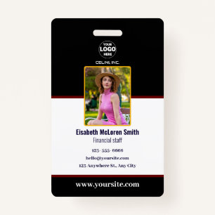 Professional BlackSecurity adge: Photo & Company ID Badge