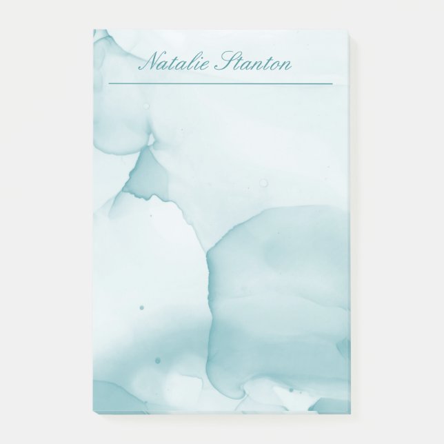 Professional Blue and White Watercolor Post-it Notes (Front)