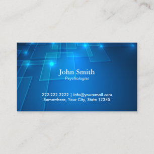 Professional Blue Background Psychologist Business Card