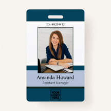 Professional Blue Custom Employee Photo ID Company