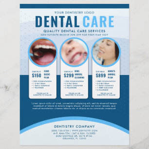 Professional Blue Dental Care Advertisement Flyer