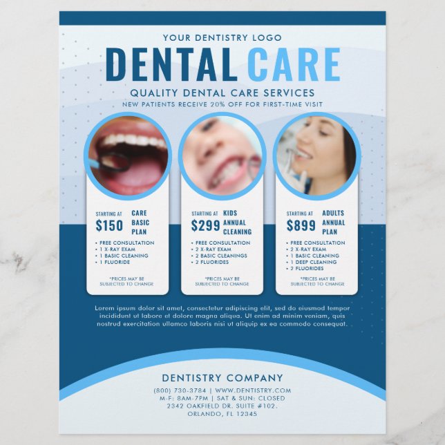 Professional Blue Dental Care Advertisement Flyer (Front)