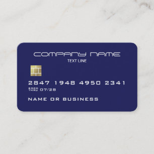 Professional Blue Faux Credit Card Business Card