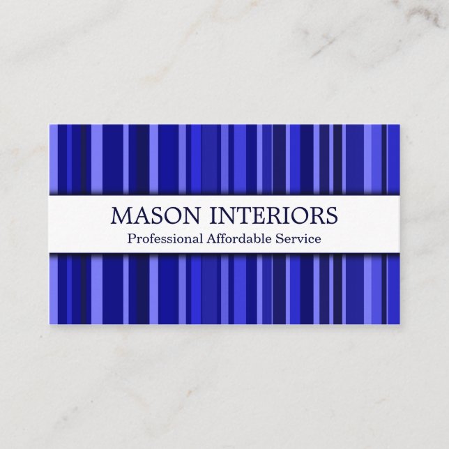 Professional Blue Interior Designer Business Card (Front)