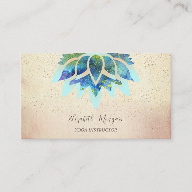 Professional Blue Lotus,Confetti Yoga  Business Card (Front)