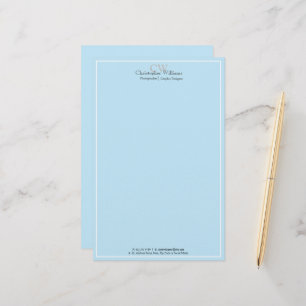 Professional Blue Minimalist Stationery