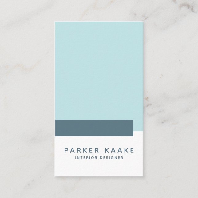 Professional Blue Modern Geometric Business Card (Front)