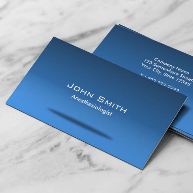 Professional Blue Space Anaesthesiologist Business Card (Creator Uploaded)