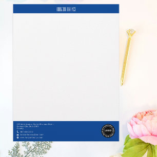 Professional Blue Strip Custom Letterhead