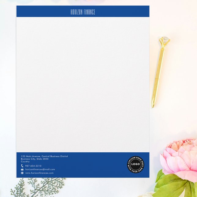 Professional Blue Strip Custom Letterhead (Creator Uploaded)