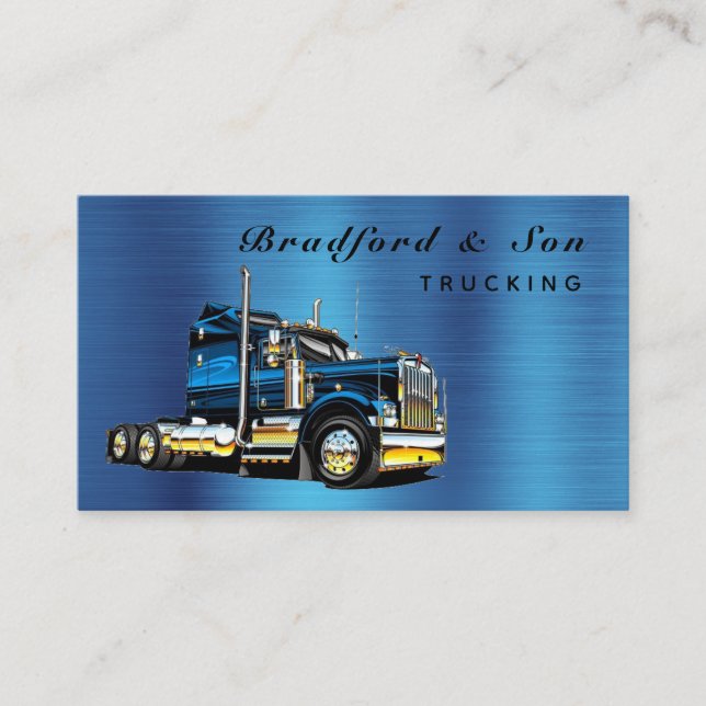 Professional Blue Transport Trucking Haul Company Business Card (Front)