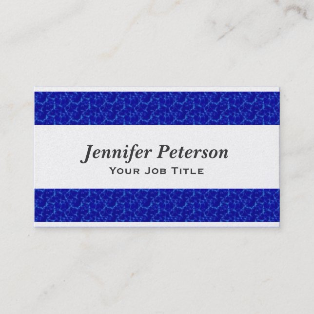 Professional Blue Water Texture Business Card (Front)