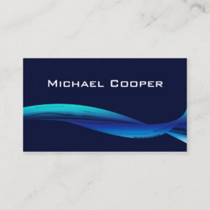Professional Blue Wave Business Card Navy