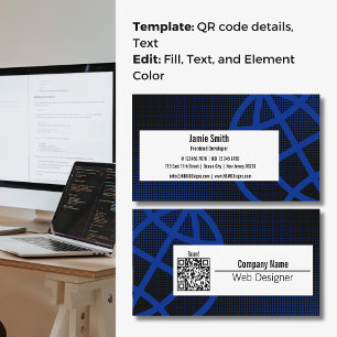 Professional Blue Web Designer Business Card