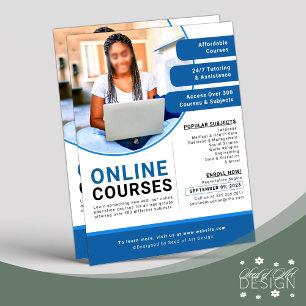 Professional Blue White Online Educational Course Flyer