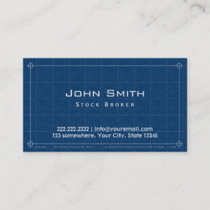 Professional Blueprint Stock Broker Business Card