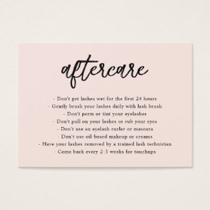 Professional Blush Pink Elegant Aftercare Card