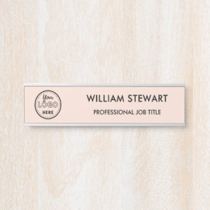 Professional Blush Pink Employee Staff Door Sign