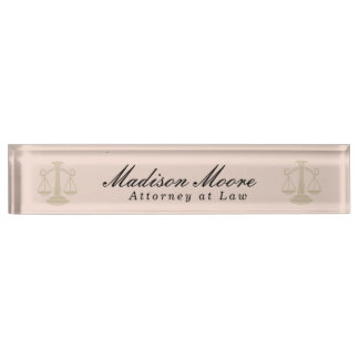 Professional Blush Pink Lawyer  Nameplate