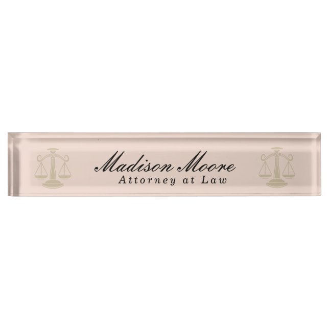 Professional Blush Pink Lawyer  Nameplate (Front)