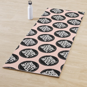 Professional Blush Pink Repeating Logo Background Yoga Mat