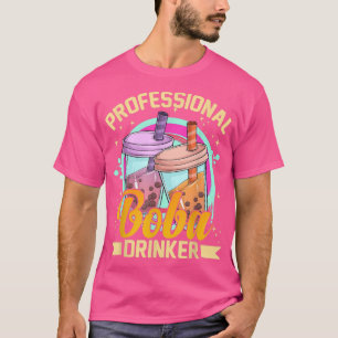 Professional Boba Drinker Funny Bubble Tea & Milk T-Shirt