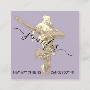 Professional Body Fitness Dance Couch QRCODE Gold  Square Business Card