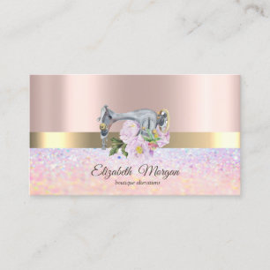Professional Bokeh Gold Stripe,Sewing Machine Business Card