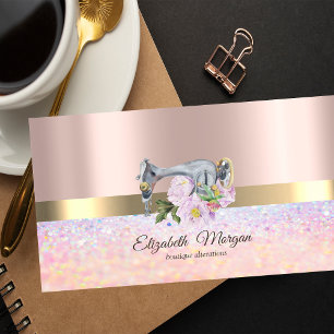 Professional Bokeh Gold Stripe,Sewing Machine Business Card